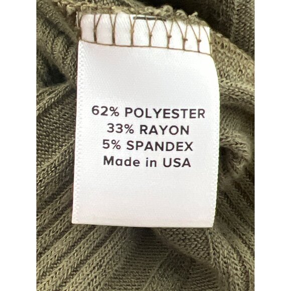 Peyton Jensen Ribbed Duster Cardigan Size XS Open Front Long Sleeve Olive Green - Picture 6 of 7